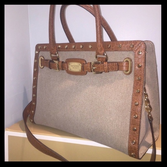 Michael Kors Hamilton Large EW Studded Satchel - Picture 3 of 13